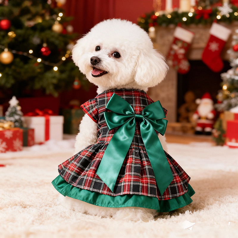Christmas Throw Blanket - 클래식 레드 플래드 크리스마스 강아지 스커트,