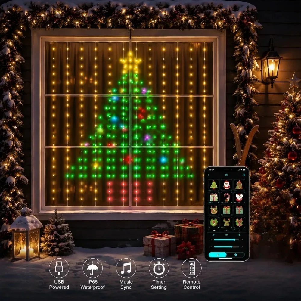 Led Fairy String Lights - LED 픽셀 커튼 조명 블루투스 앱