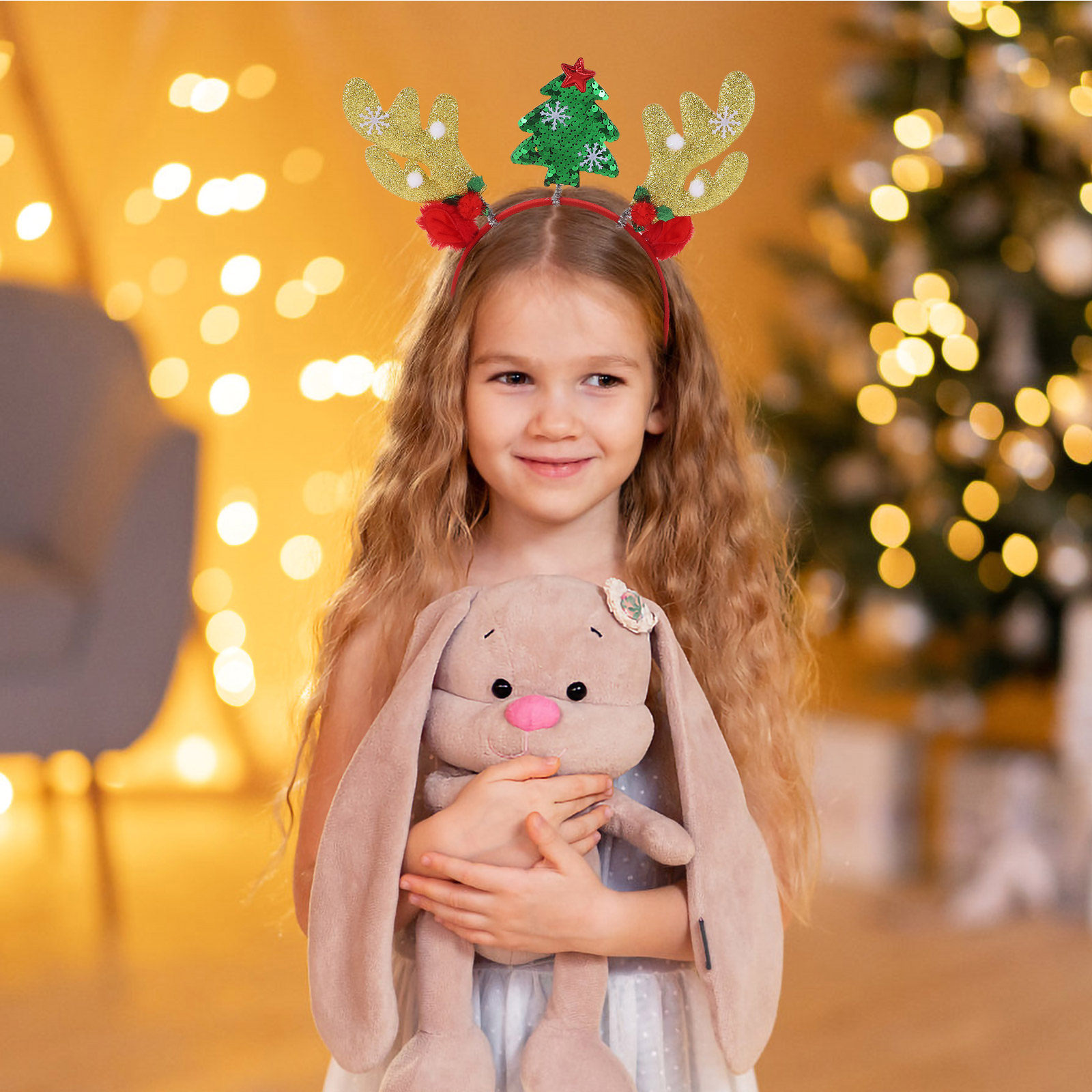 Reindeer Antlers Headband - 2Pcs 귀여운 순록 머리띠 사슴 뿔