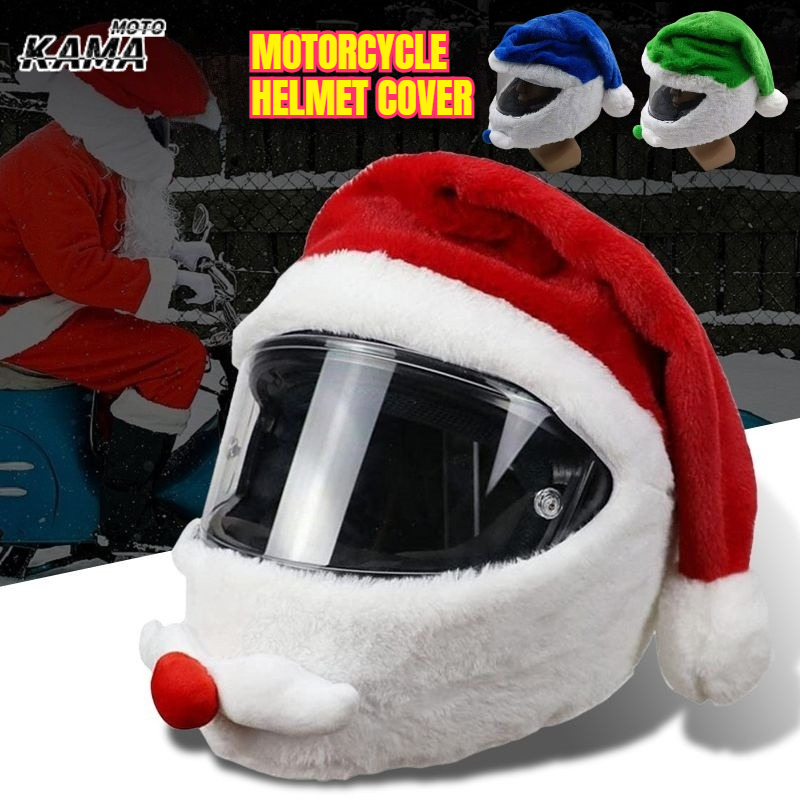 Santa Hat Plush - 산타클로스 헬멧 커버 플러시 크리스마스 모자,