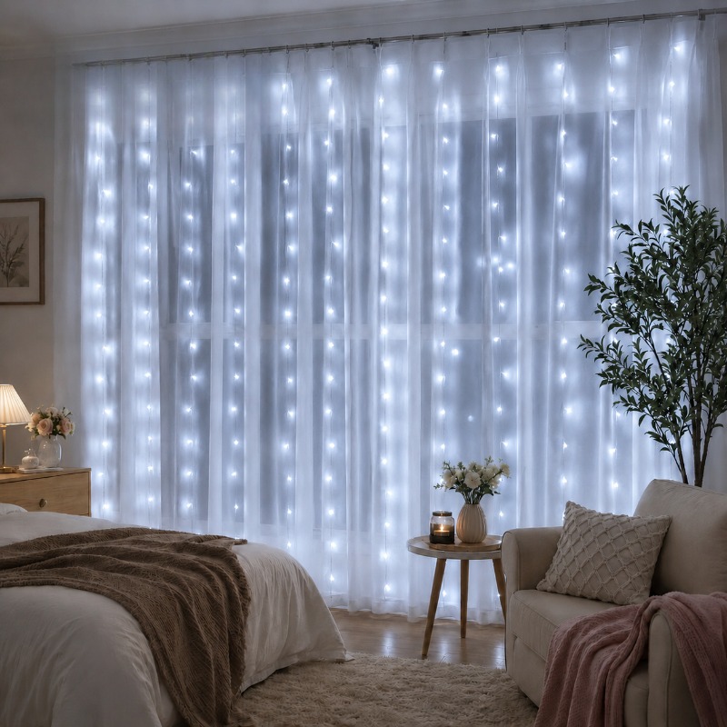 Led Fairy String Lights - 3/4/6m 커튼 LED 스트링 조명 가랜드