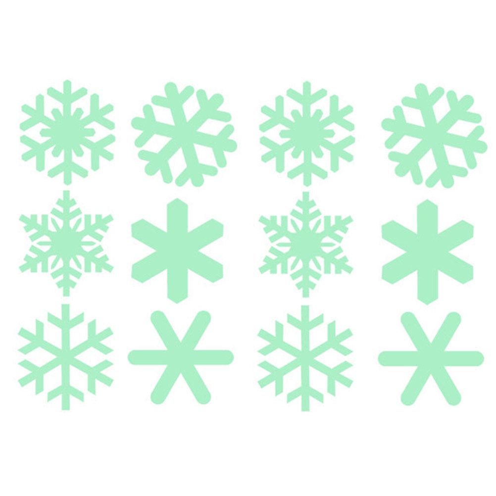 Snowflake Window Decal - 1세트 발광 크리스마스 눈송이 벽 스티커