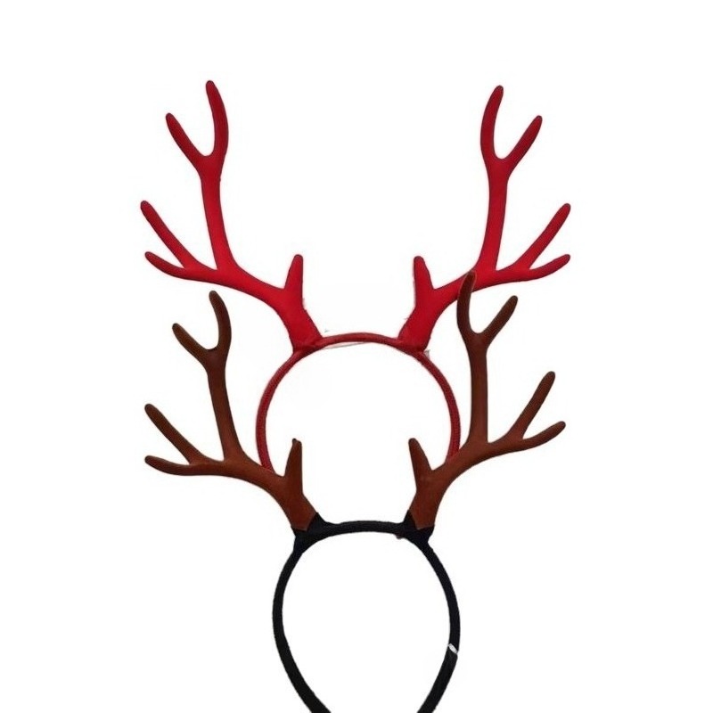 Reindeer Antlers Headband - 10쌍 17cm 플록 가공 루돌프 뿔