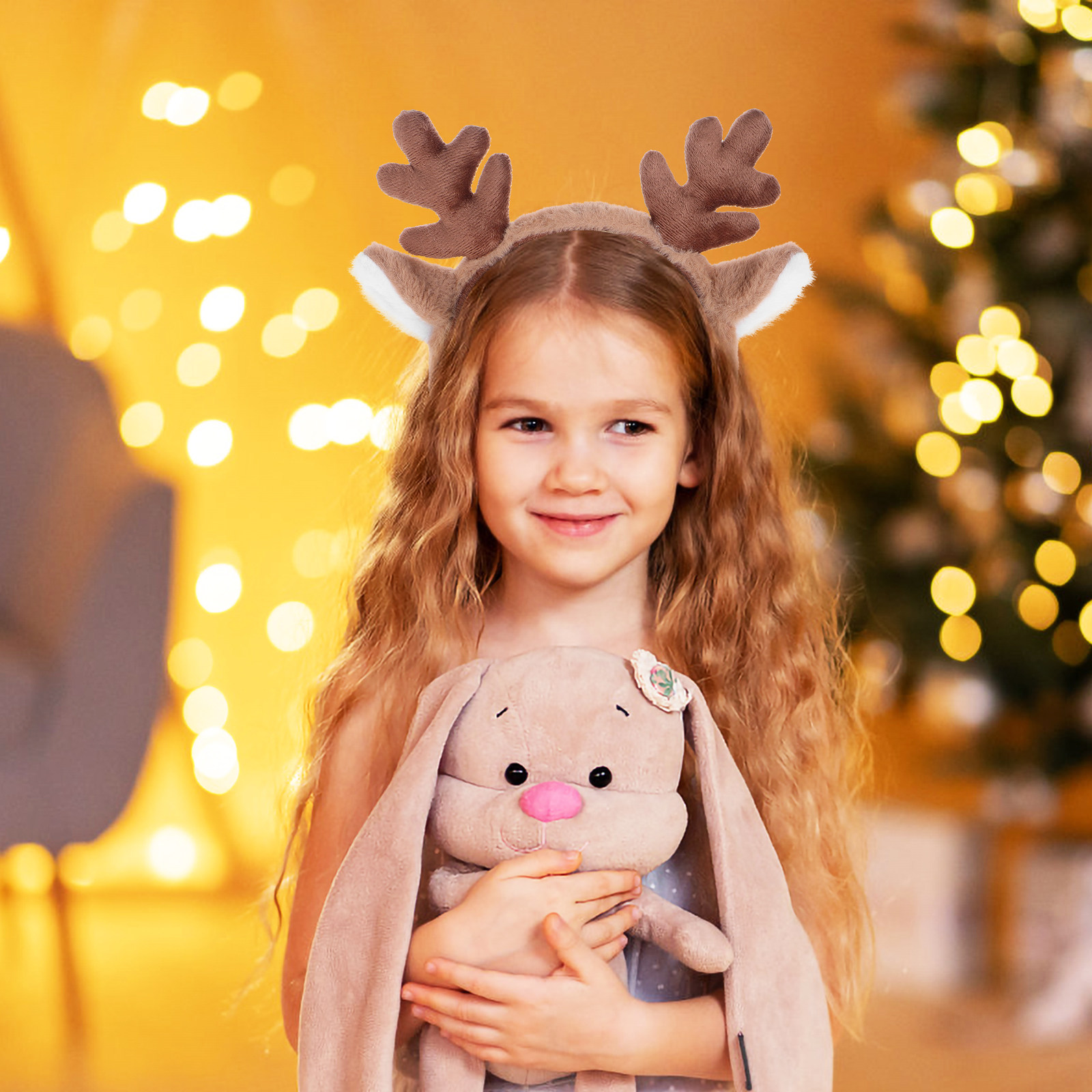 Reindeer Antlers Headband - 크리스마스 헤어밴드 순록 뿔 디자인 편안한