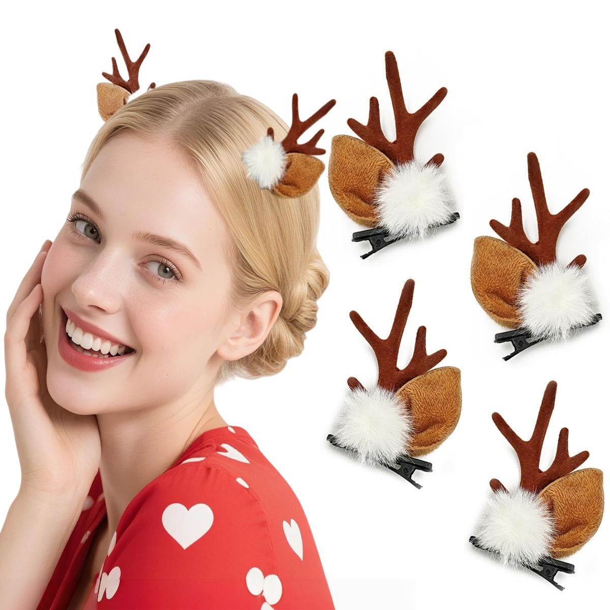 Reindeer Antlers Headband - 1/2쌍 작은 사슴 귀 머리띠 순록
