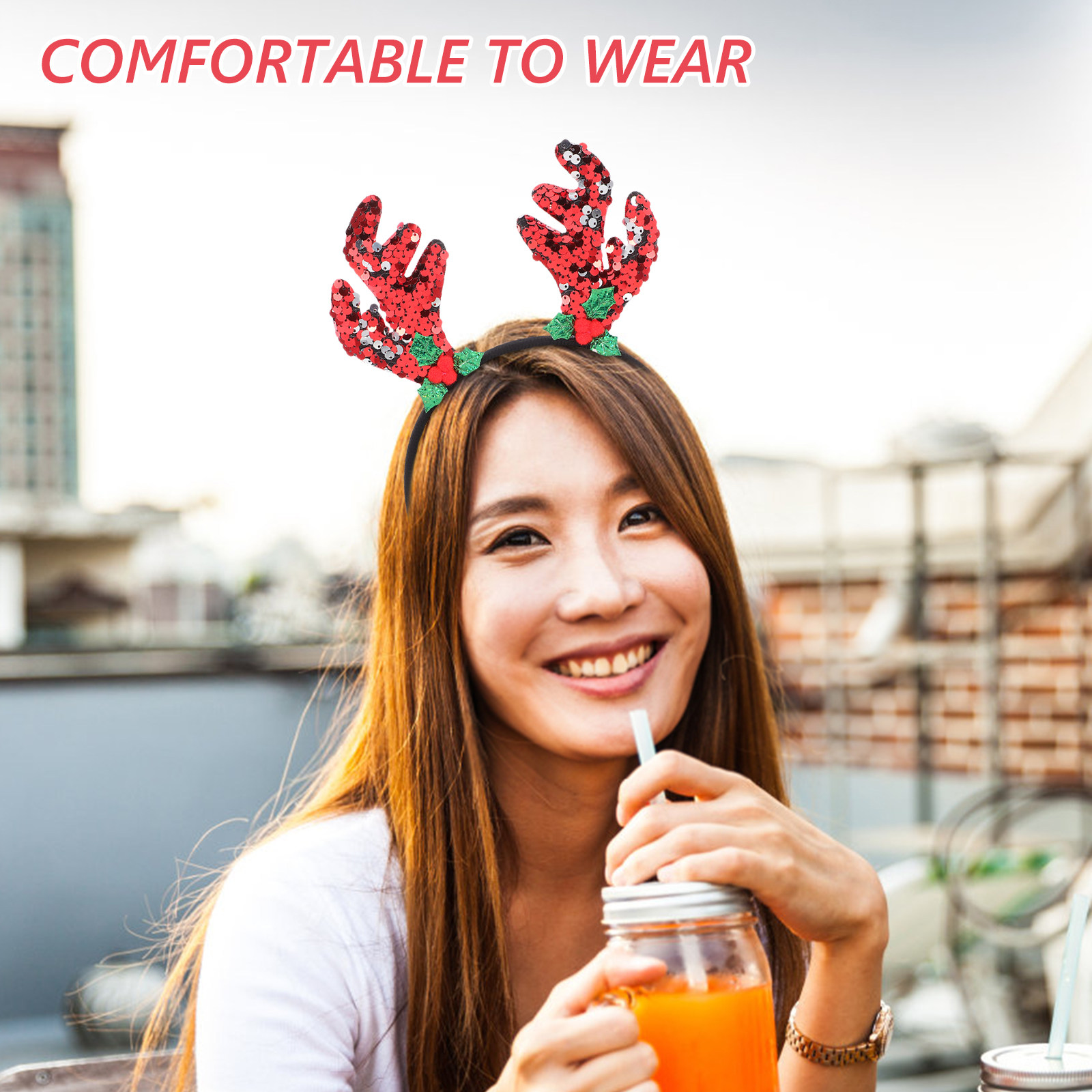 순록 뿔 머리띠 크리스마스 헤어 장식 여성 소녀용 크리 - Reindeer Antlers Headband 리뷰 및 가격