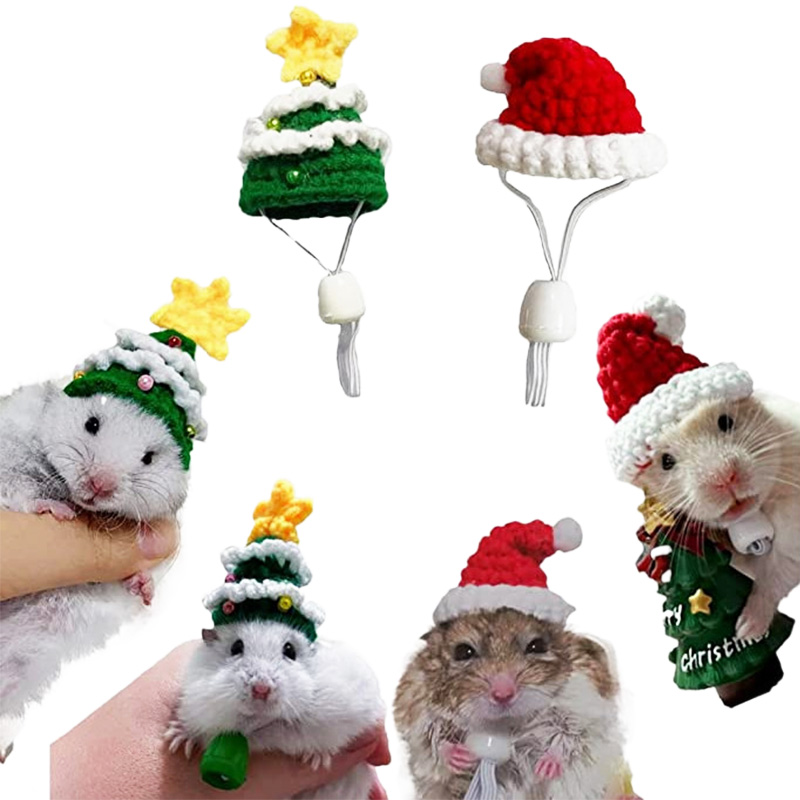 손으로 짠 애완 동물 크리스마스 모자 장식, 햄스터 옷 - Santa Hat Plush 리뷰 및 가격