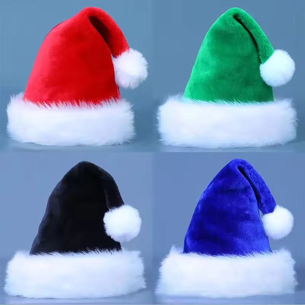 새로운 크리스마스 모자 성인 어린이용 볼 플러시 단색  - Santa Hat Plush 리뷰 및 가격