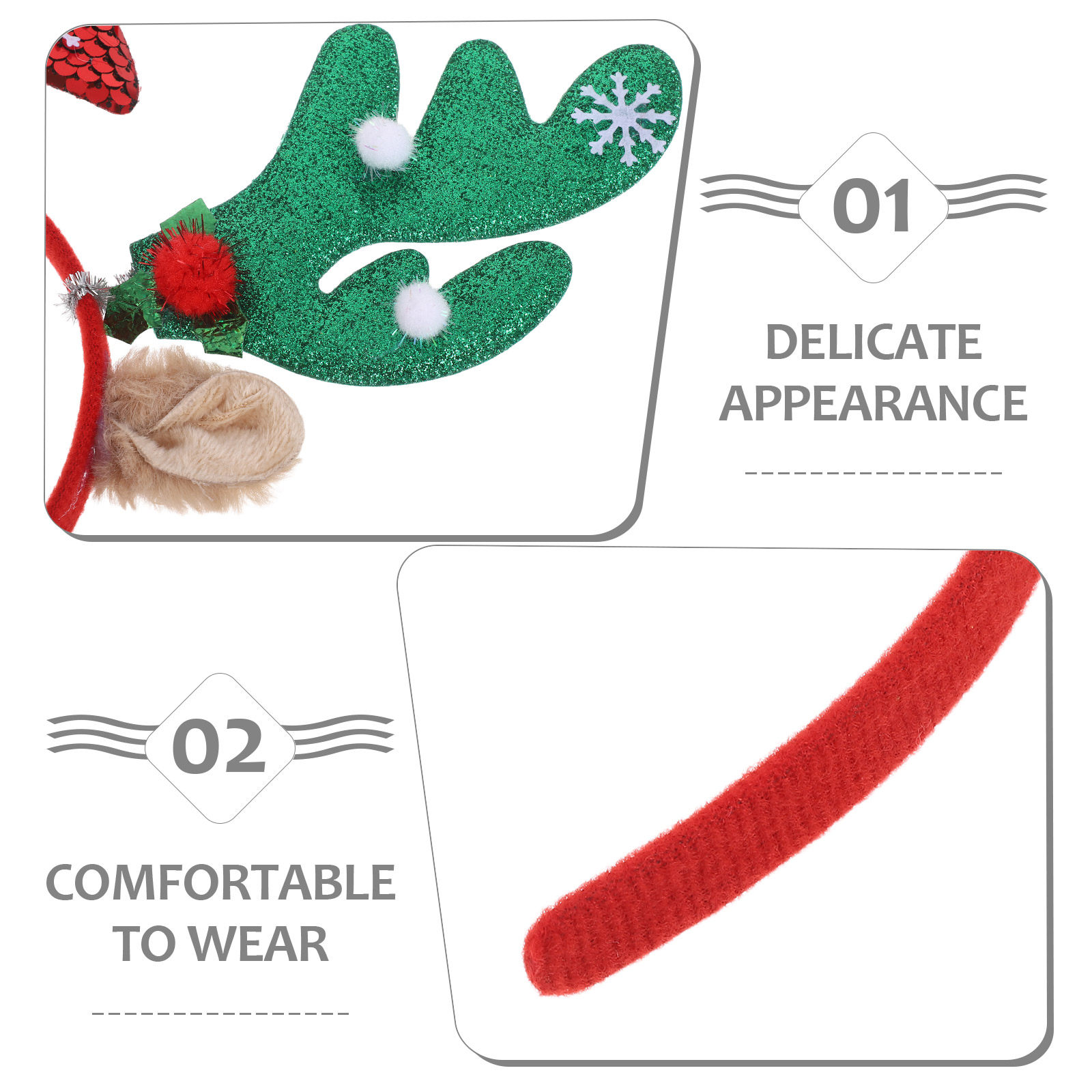 2Pcs 귀여운 순록 머리띠 사슴 뿔 귀 머리띠 동물  - Reindeer Antlers Headband 리뷰 및 가격
