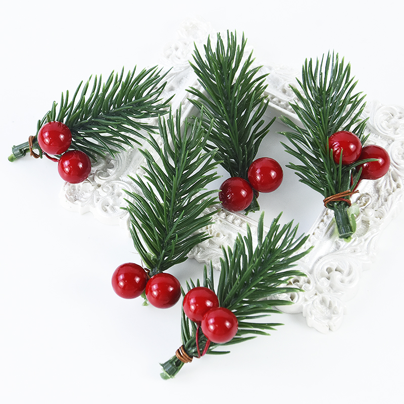 10pcs 크리스마스 베리 소나무 콘 홀리 가지 인공  - Christmas Wreath Fake 리뷰 및 가격