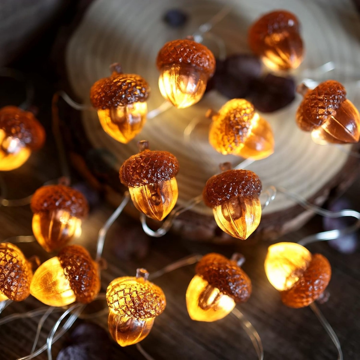 LED 30 개 도토리 스트링 조명, 추수감사절 장식, - Led Fairy String Lights 리뷰 및 가격