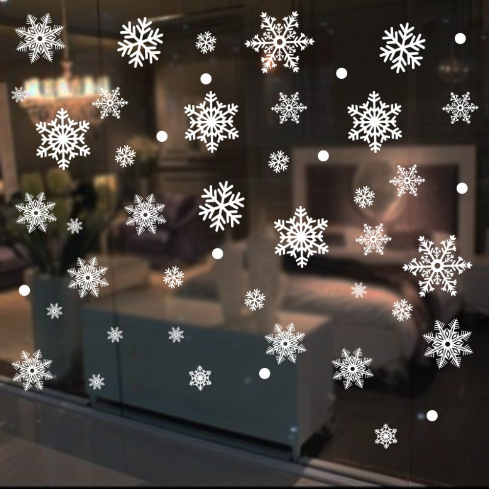 30개 PVC 크리스마스 눈송이 스티커 흰색 눈송이 정 - Snowflake Window Decal 리뷰 및 가격