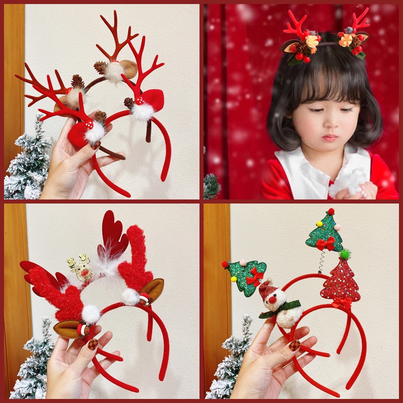 1-15pcs 크리스마스 머리띠 눈사람 순록 뿔 산타  - Reindeer Antlers Headband 리뷰 및 가격
