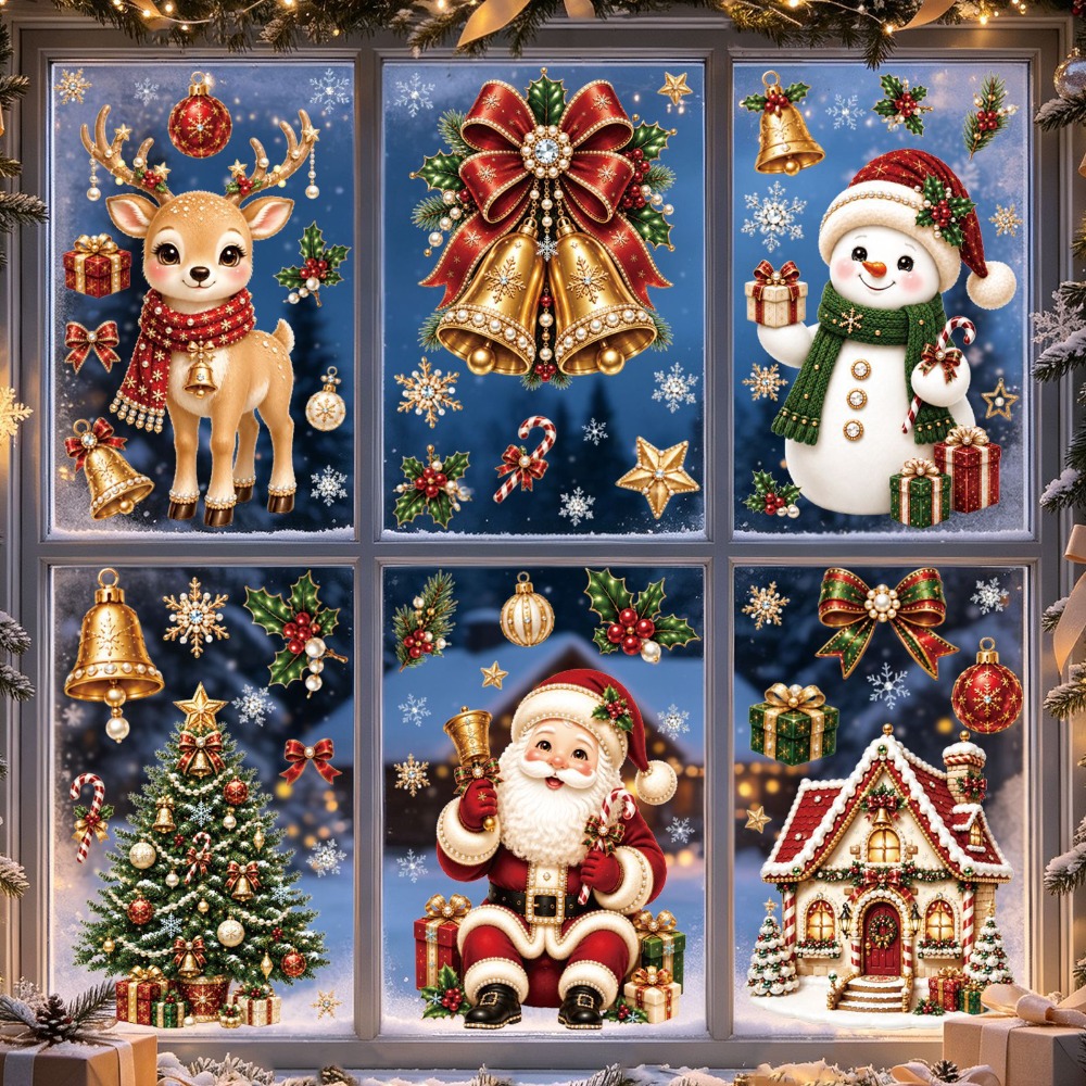 2027년 크리스마스 새 창문 스티커 귀여운 산타, 순 - Snowflake Window Decal 리뷰 및 가격