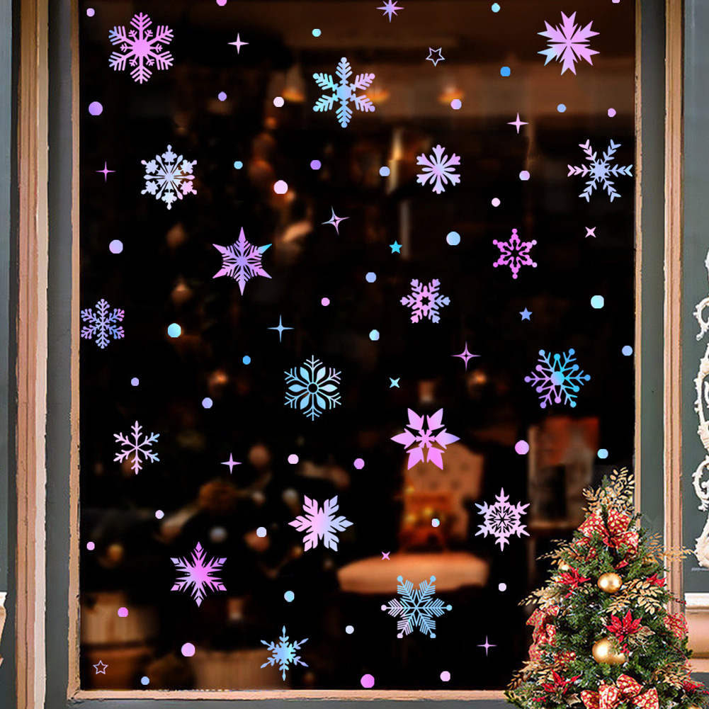 다채로운 빛나는 눈송이 벽 스티커 크리스마스 유리창 홈 - Snowflake Window Decal 리뷰 및 가격