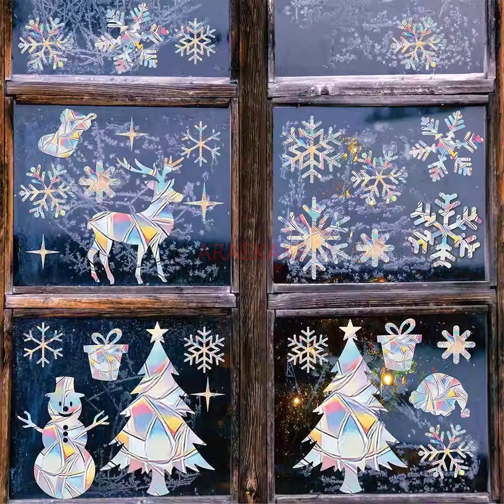 2세트 크리스마스 정전기 창문 유리 스티커 크리스마스  - Snowflake Window Decal 리뷰 및 가격