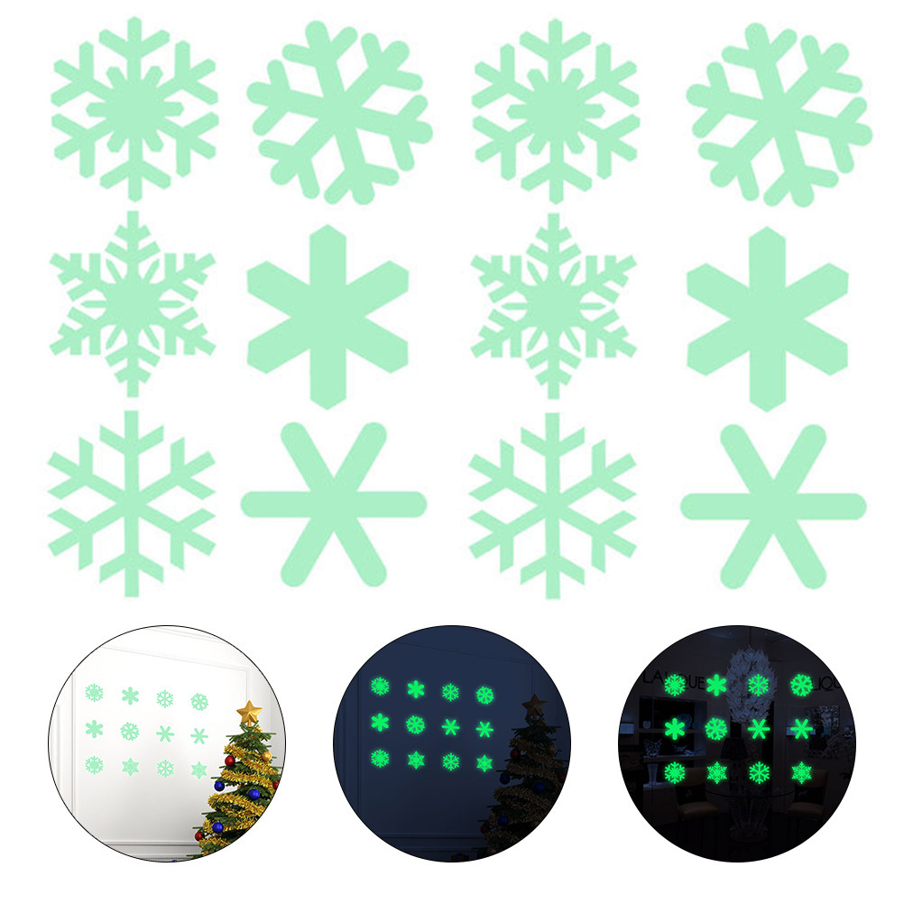 1세트 발광 크리스마스 눈송이 벽 스티커 어두운 곳에서 - Snowflake Window Decal 리뷰 및 가격