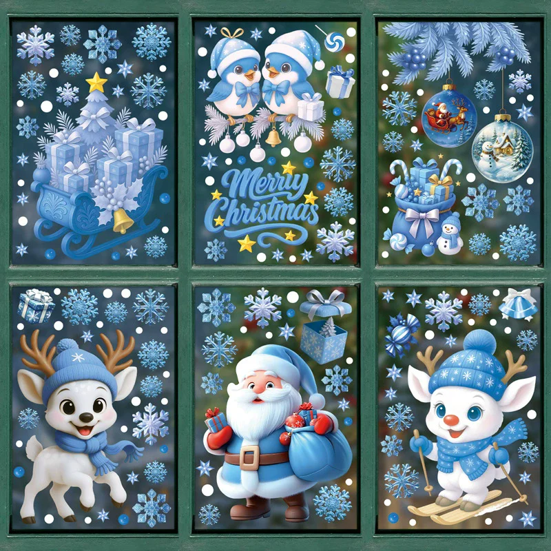 DIY 크리스마스 PVC 창문 스티커 눈사람 산타클로스 - Snowflake Window Decal 리뷰 및 가격