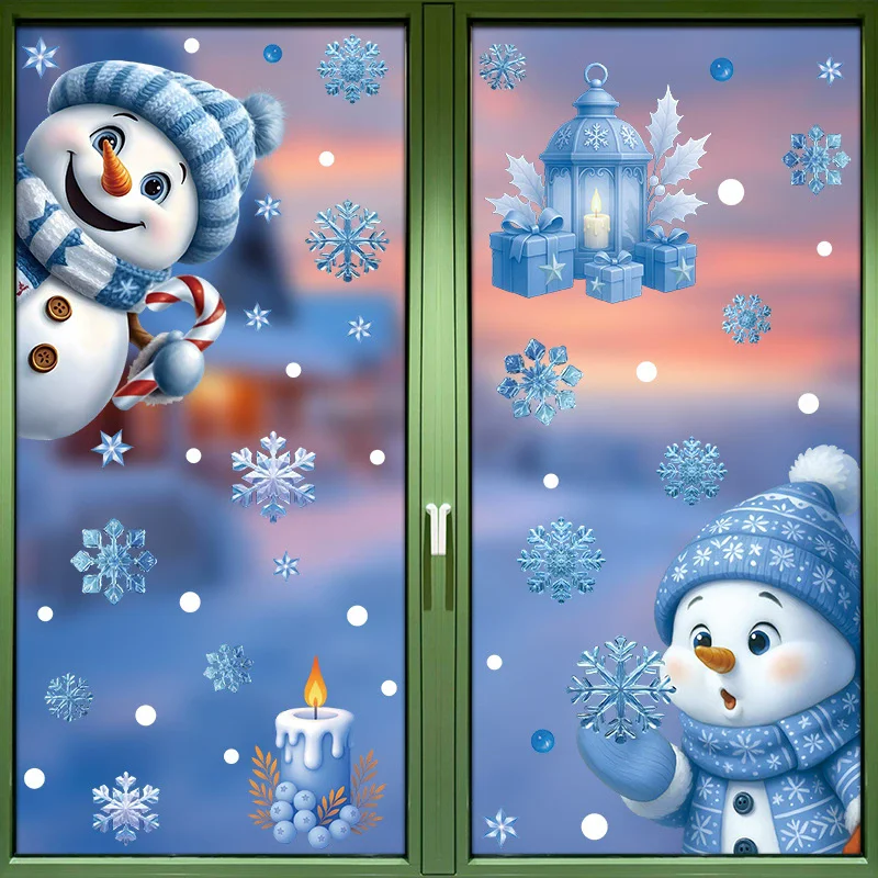 DIY 크리스마스 PVC 창문 스티커 눈사람 산타클로스 - Snowflake Window Decal 리뷰 및 가격