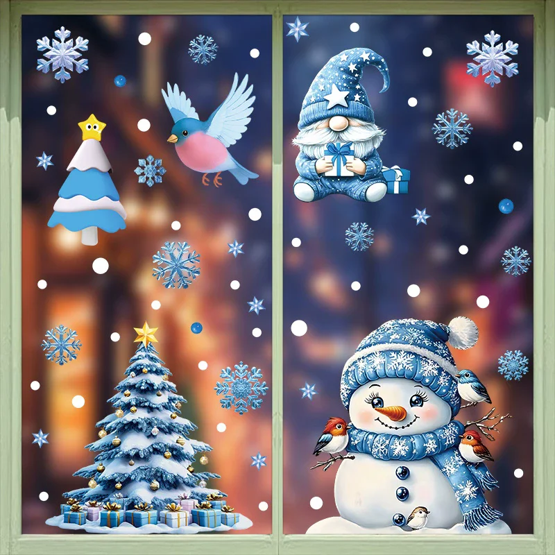 DIY 크리스마스 PVC 창문 스티커 눈사람 산타클로스 - Snowflake Window Decal 리뷰 및 가격