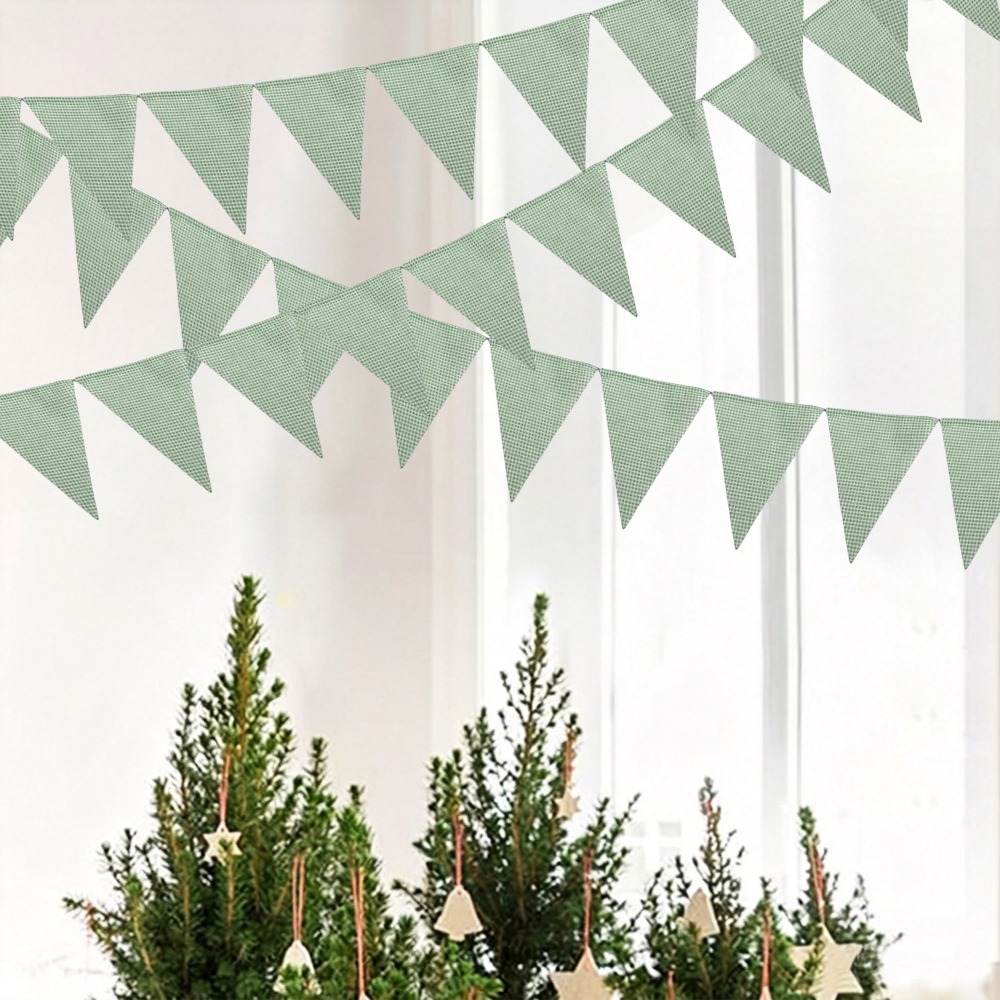 세이지 그린 화이트 고급 체크무늬 원단 삼각형 배너 깃 - Christmas Throw Blanket 리뷰 및 가격